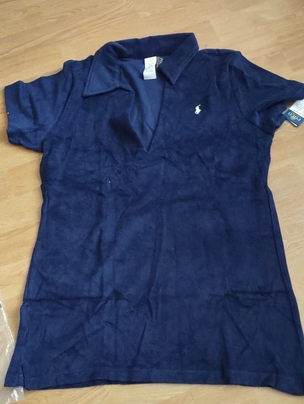 Polo by Ralph Lauren Navy Blue Short-Sleeve Polo Swim Coverup